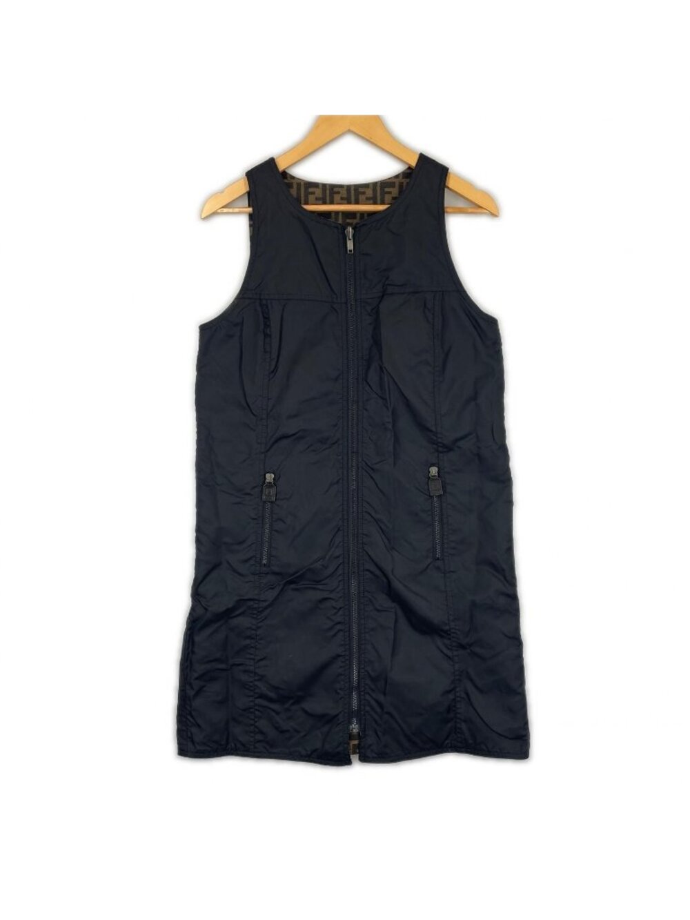 Fendi Zucca Reversible Spring Summer SS Dress Nylon Brown